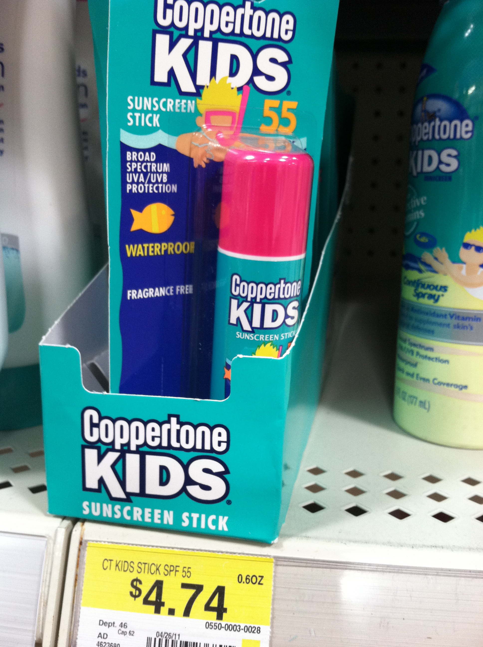 coppertone kids sunscreen stick