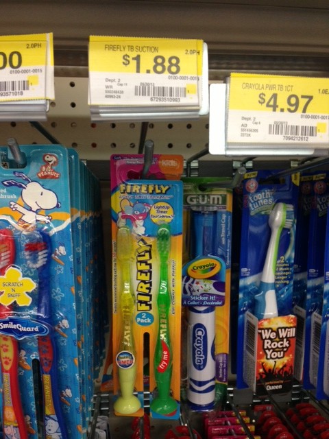 Firefly toothbrushes Walmart IHTM