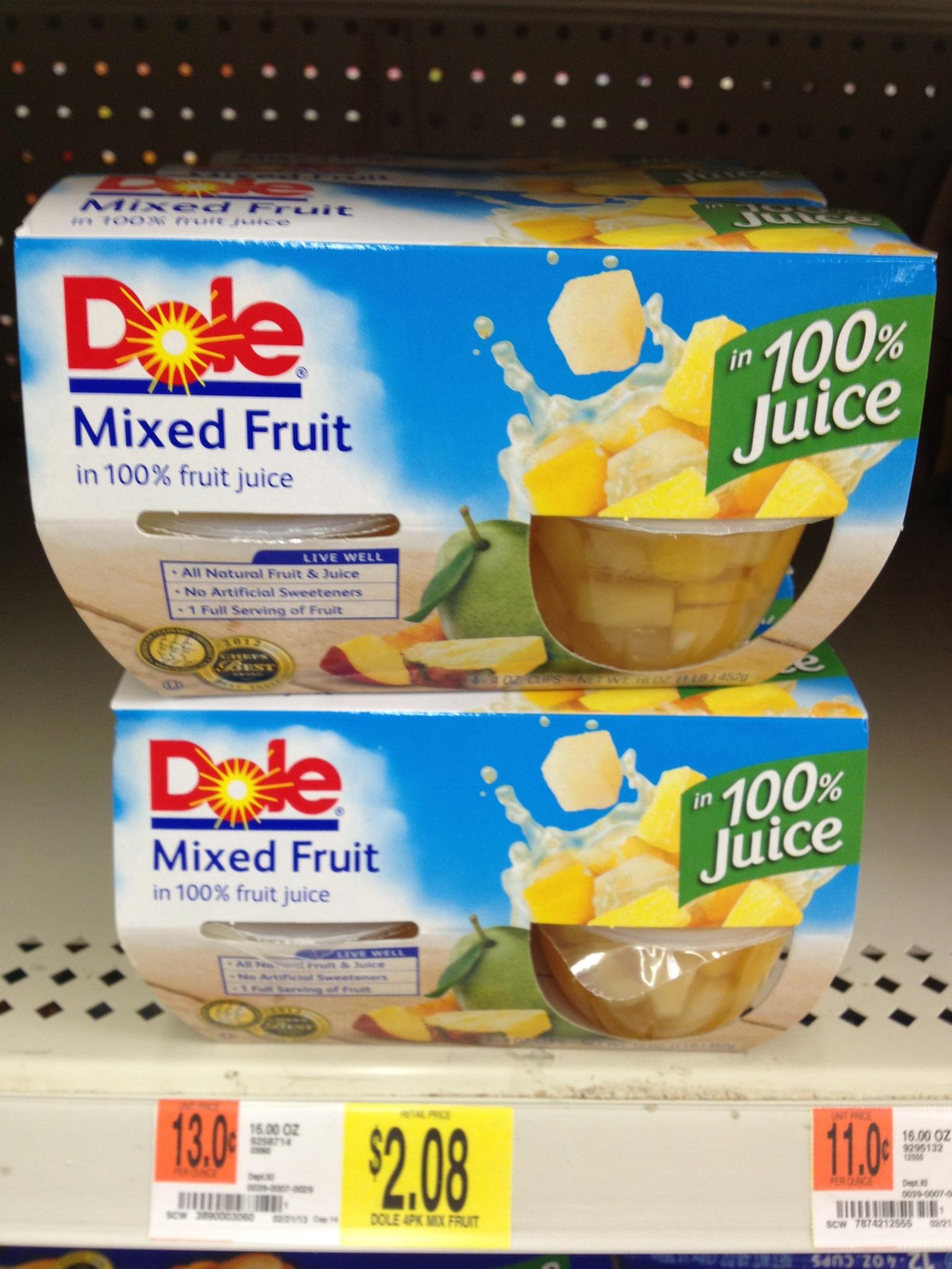 Dole Fruit Bowls 100% Juice IHTM Walmart 