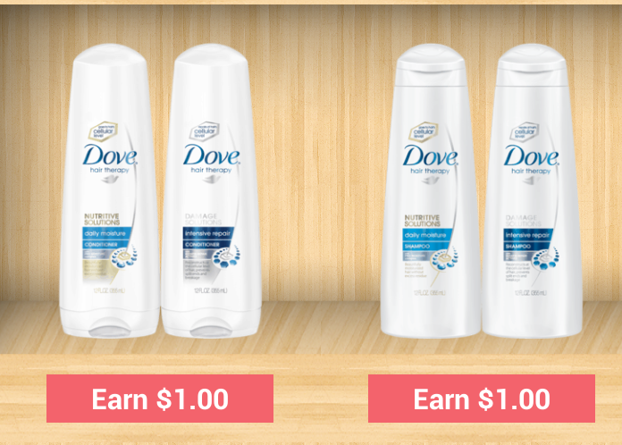 Dove Shampoo and Conditioner only $0.74 each