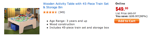 Train Set and Table Walmart