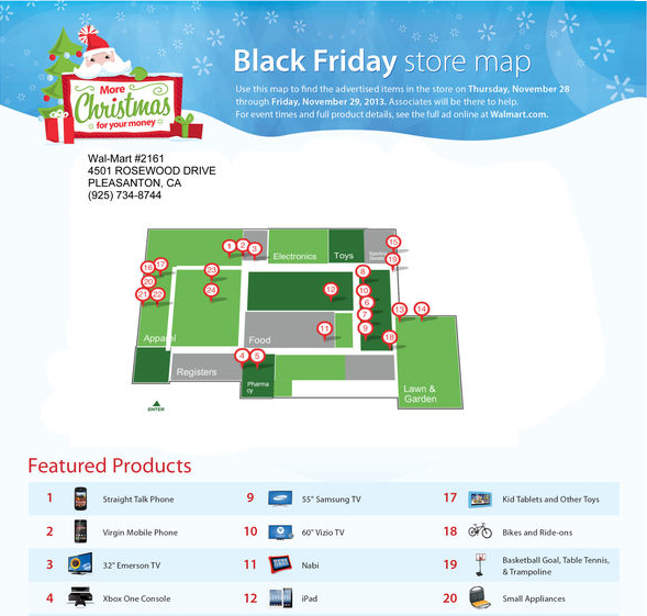 Walmart Black Friday Map 2013