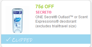 secret deodorant coupon