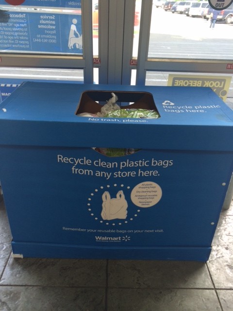 recycle boxes at Walmart