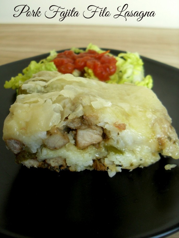 Pork Fajita Filo Lasagna