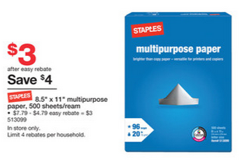 Staple paper
