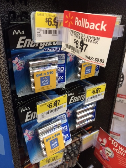 Energizer Lithium Batteries Walmart Rollback