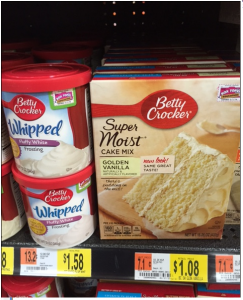 Betty Crocker Cake and frosting Walmart