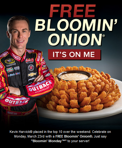 How do you get a free Bloomin' Onion at Outback?