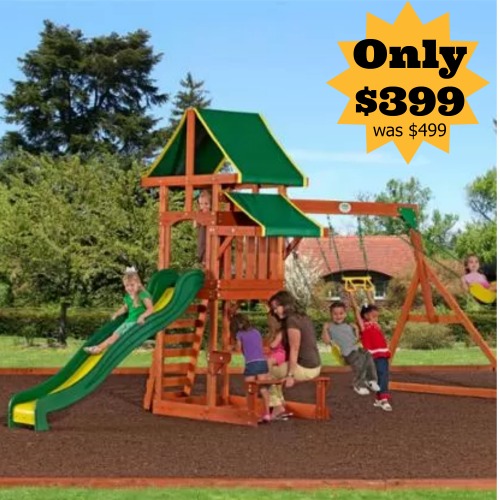 Backyard Discovery Tucson Cedar Wooden Swing Set