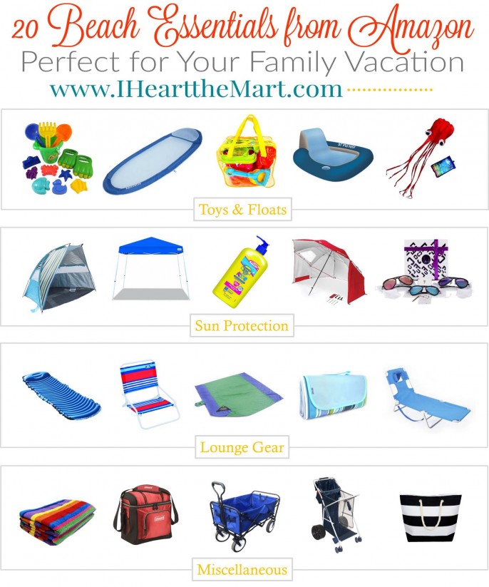 4.4 Amazon Round Up - 20 Beach Essentials Collage HEARTTHEMART