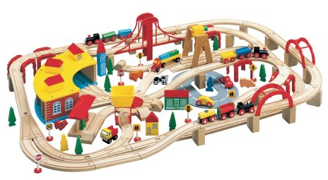 wooden train set