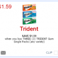 Trident Gum only $0.26 ea!