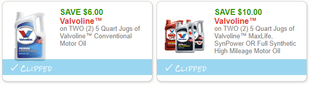 Valvoline coupon 24.99