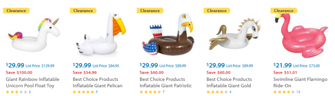 clearance pool toys