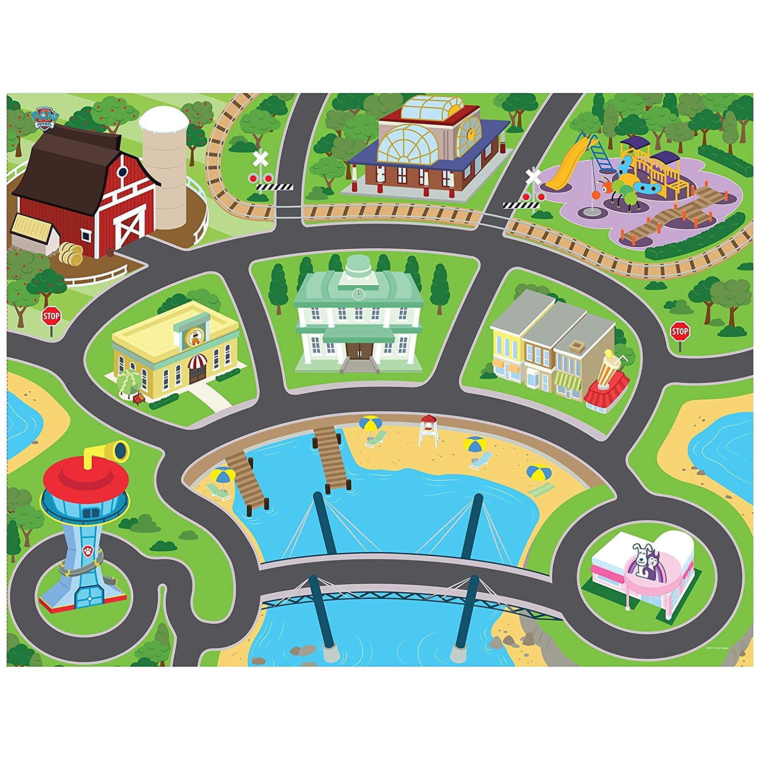 paw patrol beach rescue play mat game